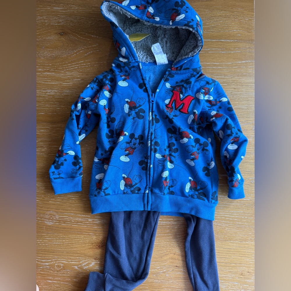 Disney Mickey Mouse Blue Hoodie and Pants Set